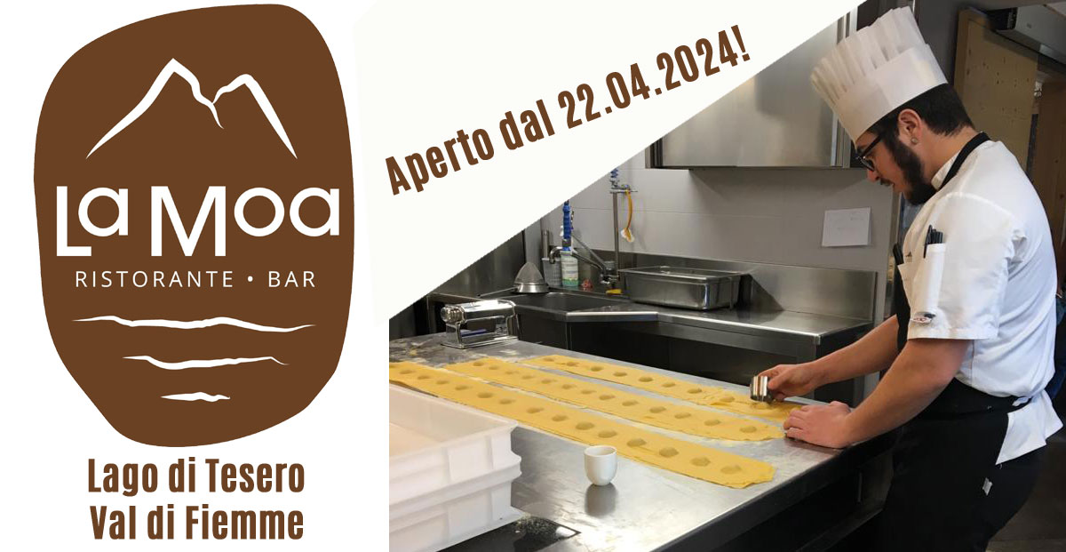 Ristorante La Moa a Tesero, piatti tipici, colazioni, bar, piatti veloci, panini, Mattia Brazzi - Aperto in Estate ed in Inverno - Wintergarten e Vasca idromassddaggio esterna