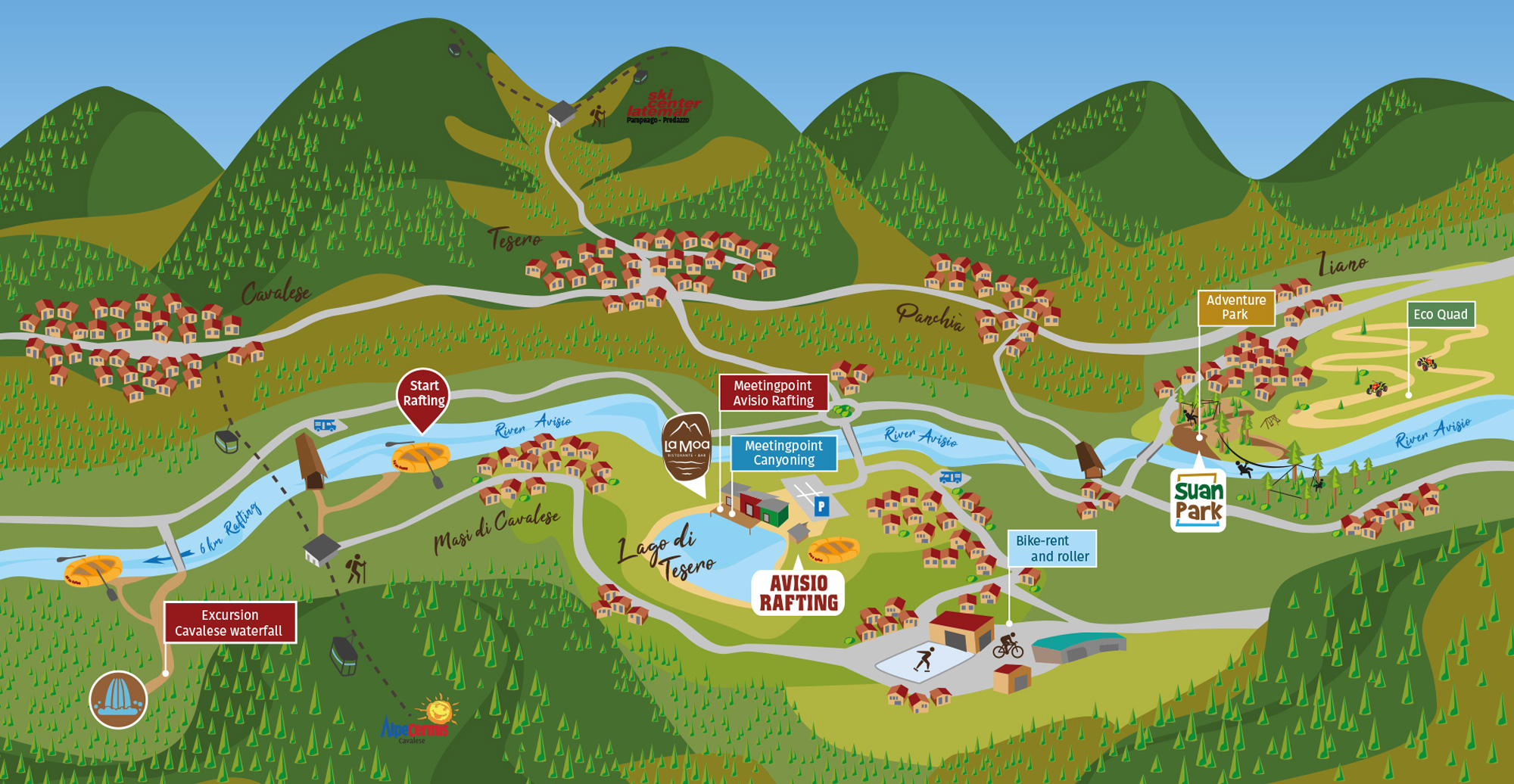 Maps Val di Fiemme Avisio Rafting Trentino